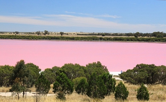 Розовое озеро в Испании